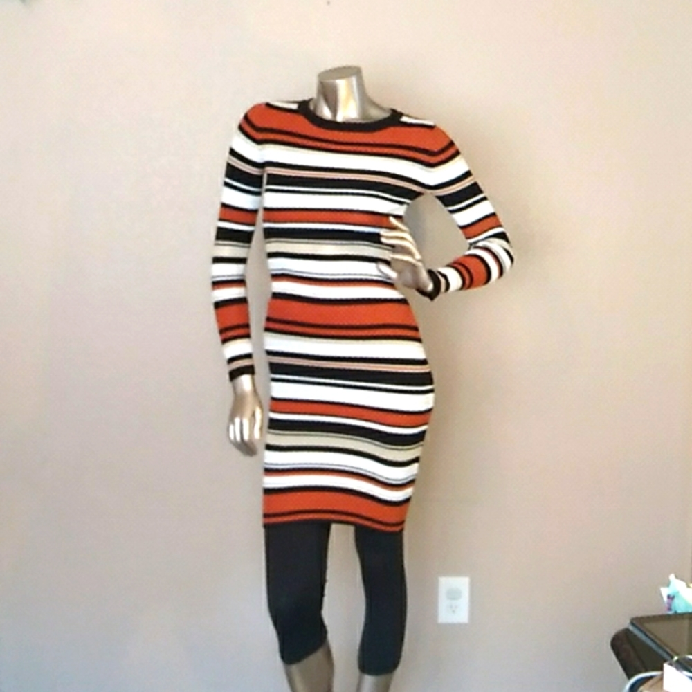 👗 Derek Heart | Womans | Striped  Dress with Long Sleeves